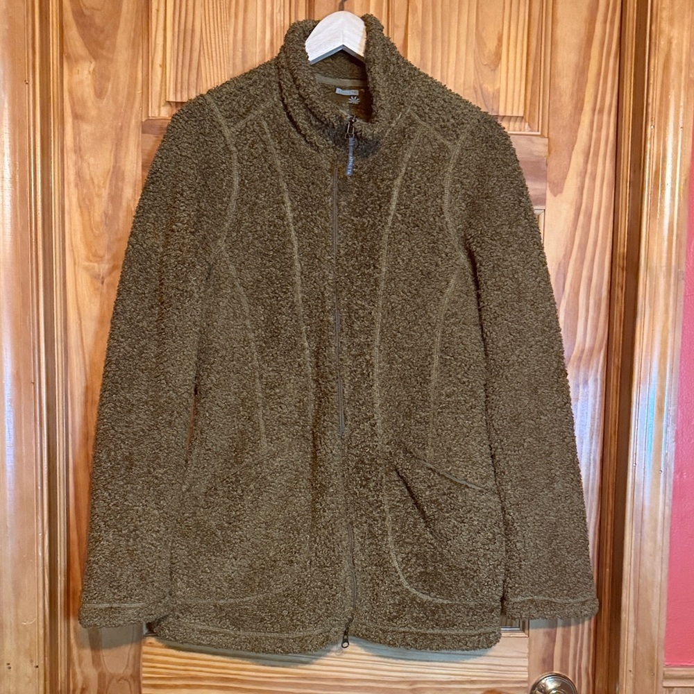 Athleta Olive Sherpa Fleece Jacket
